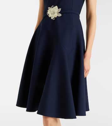 Belted wool-blend midi dress | Oscar de la Renta
