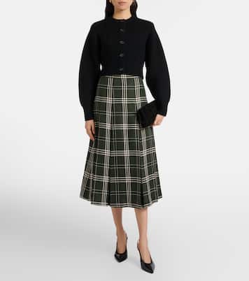 Kensie checked wool-blend midi skirt | Emilia Wickstead