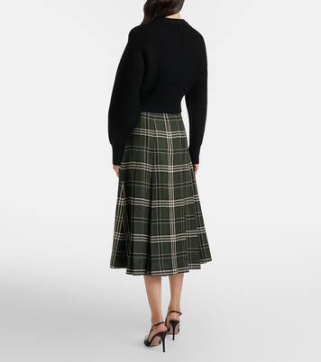 Kensie checked wool-blend midi skirt | Emilia Wickstead