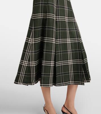 Kensie checked wool-blend midi skirt | Emilia Wickstead