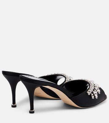 Tulimu 70 embellished satin mules | Manolo Blahnik