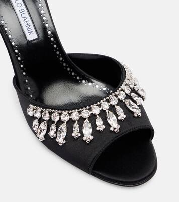 Tulimu 70 embellished satin mules | Manolo Blahnik