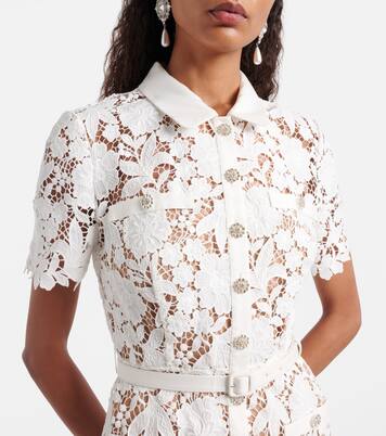 Belted lace shirt dress | Self-Portrait