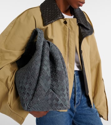 Sac Campana Large en daim Intrecciato | Bottega Veneta