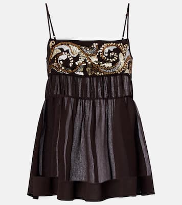 Sequined chiffon top | Xu Zhi