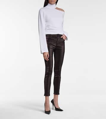 Madrid metallic mid-rise skinny jeans | Rta
