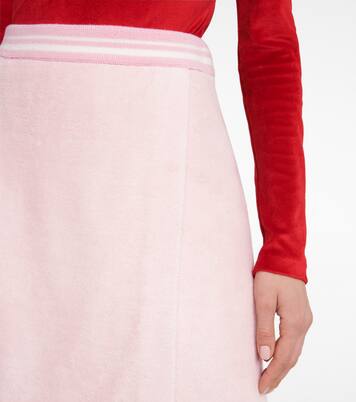 Jupe à taille haute en coton mélangé | Miu Miu