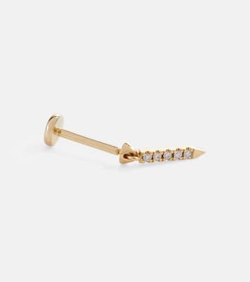 Boucle d'oreille unique Eternity Bar Threaded  en or 18 ct avec diamants | Maria Tash