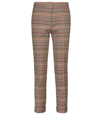 Checked cotton and wool slim pants | Etro