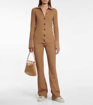 Ribbed-knit cotton-blend pants | Frame