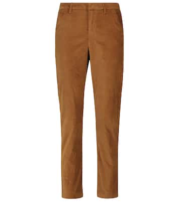 High-rise cotton-blend velvet pants | 7 For All Mankind
