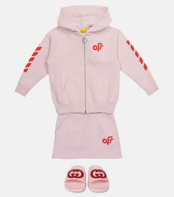 Logo cotton skirt | Off-White Kids