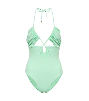 Cutout halterneck swimsuit | Self-Portrait