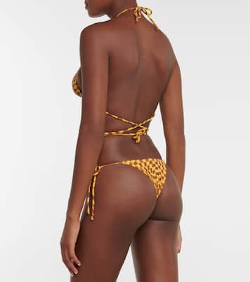 Praia checked self-tie bikini bottoms | Tropic of C