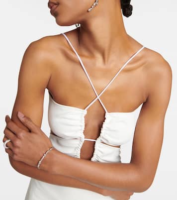 Bridal cutout crêpe gown | Nensi Dojaka