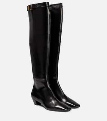 Leather over the knee boots in black Tom Ford Mytheresa