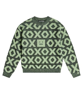 Pullover in lana e cotone con logo | Acne Studios Kids