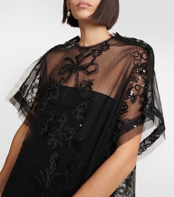 Robe midi en tulle à ornements | Simone Rocha