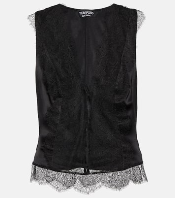 Top in raso di misto seta con pizzo | Tom Ford