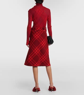 Burberry Check wool midi skirt | Burberry