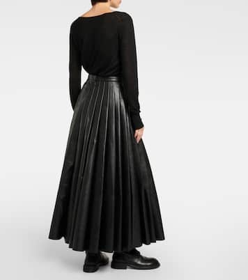 Pleated faux leather midi skirt | Junya Watanabe
