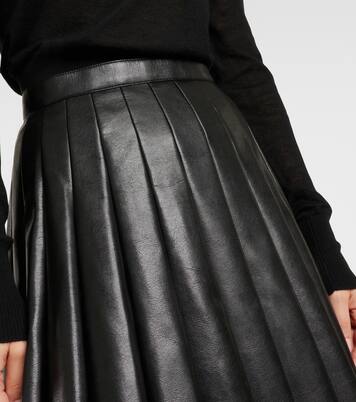 Pleated faux leather midi skirt | Junya Watanabe
