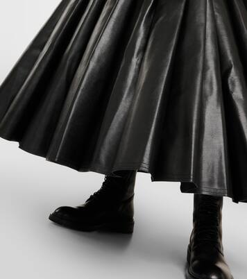 Pleated faux leather midi skirt | Junya Watanabe