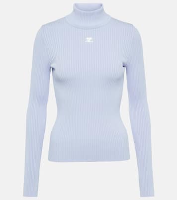 Logo ribbed-knit turtleneck sweater | Courrèges