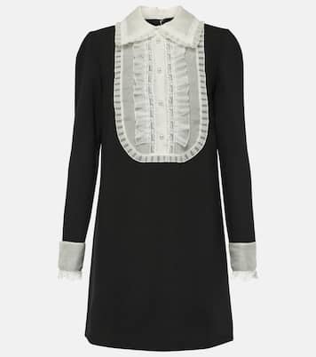 Vestido corto de crepé con organza | Dolce&Gabbana