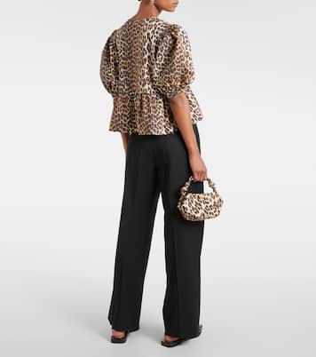 Blusa de popelín de algodón estampada | Ganni