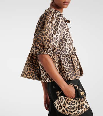 Blusa de popelín de algodón estampada | Ganni
