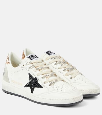 Zapatillas Ball Star de piel con glitter | Golden Goose
