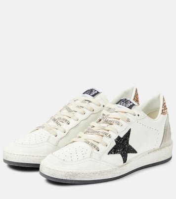 Zapatillas Ball Star de piel con glitter | Golden Goose