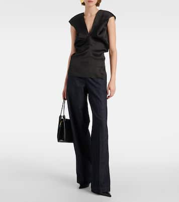 Weite Low-Rise-Hose aus Baumwoll-Twill | Vince