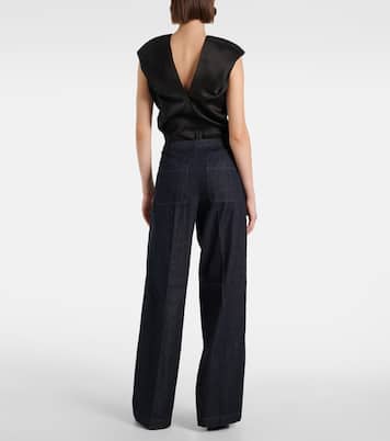 Weite Low-Rise-Hose aus Baumwoll-Twill | Vince