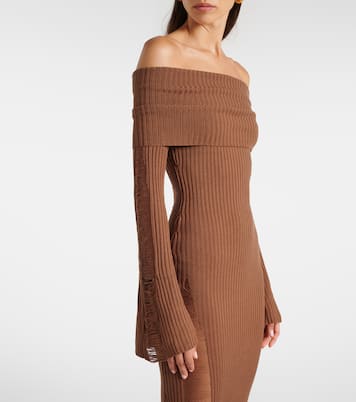 Danica ribbed-knit silk-blend midi dress | Aya Muse