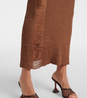 Danica ribbed-knit silk-blend midi dress | Aya Muse