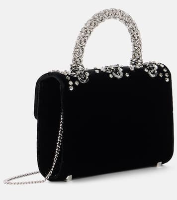 Jewel Efflorescence embellished velvet tote bag | Roger Vivier