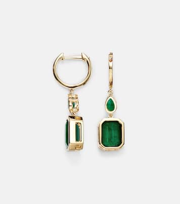 Boucles d'oreilles Illusion en or 18 ct et émeraudes | Shay Jewelry