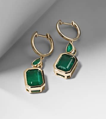 Boucles d'oreilles Illusion en or 18 ct et émeraudes | Shay Jewelry