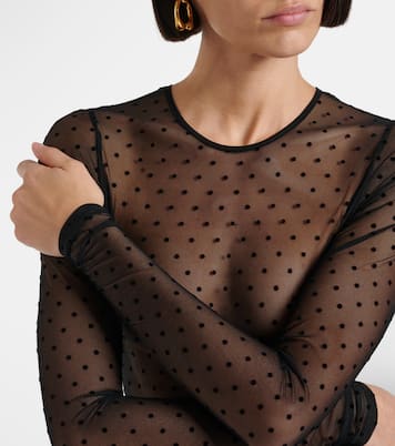 Body in mesh trasparente a pois | Wardrobe.NYC