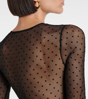 Body in mesh trasparente a pois | Wardrobe.NYC