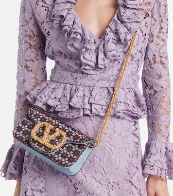 Borsa a spalla Locò Small in moiré | Valentino Garavani