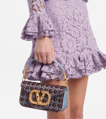 Borsa a spalla Locò Small in moiré | Valentino Garavani