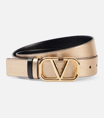 VLogo metallic leather belt | Valentino Garavani