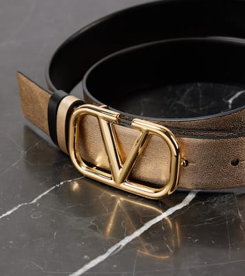 VLogo metallic leather belt | Valentino Garavani