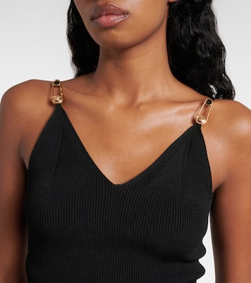 Top Safety Pin en noir Versace Mytheresa