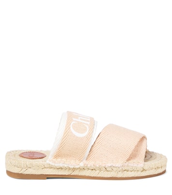 Logo canvas espadrille slides | Chloé Kids