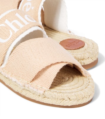 Logo canvas espadrille slides | Chloé Kids