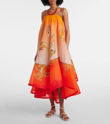 Neptuna printed asymmetric silk gown | Alémais